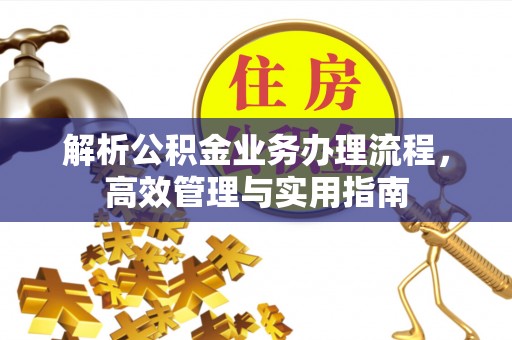 灵川解析公积金业务办理流程，高效管理与实用指南